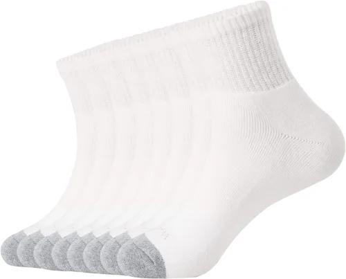 WANDER - 8 pares de calcetines deportivos de algodón para hombres y mujeres, gruesos y acolchados, para correr, altura al tobillo, tallas 7-9 9-12