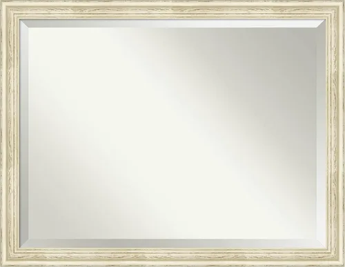 Miniatura 7 de Amanti Art - Espejo de baño blanco para sobre lavabo, espejo rectangular de 24x20 con lavado de campo blanco, marco rústico pequeño de madera