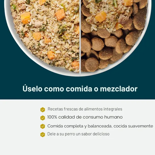 Miniatura 10 de JustFoodForDogs - Comida fresca congelada para perros, comida completa o complemento, receta de grado humano de pollo y arroz, 18 onzas