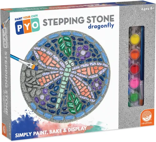 Miniatura 7 de MindWare Pinta tu propia piedra escalonada: libélula - Pinta tus propias piedras de paso para niños. El kit de manualidades incluye pintura