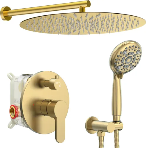 Miniatura 21 de SR SUN RISE Grifo de ducha – Sistema de cabezal de ducha multifuncional de alta presión de 8 pulgadas con accesorios de cabezal de ducha de mano