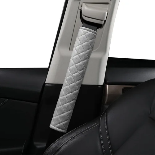 HighnessHwoo Fundas de cinturón de seguridad extra largas para adultos, niños, mujeres y hombres, suave para cinturón de seguridad de automóvil, Gris