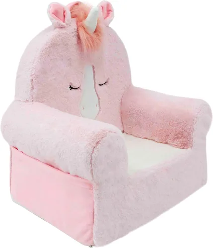 Miniatura 4 de Soft Landing Animal Adventure Sweet Seats - Silla de personaje comprimida de unicornio rosa, asientos dulces, con asa de transporte y bolsillos