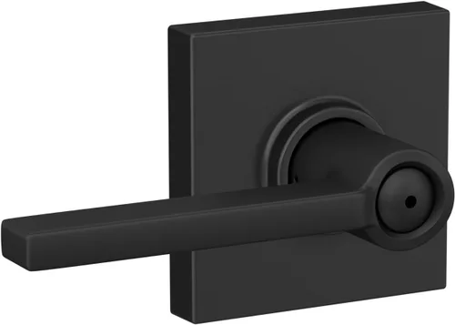 Miniatura 2 de Schlage F40 LAT 622 COL Latitude - Manija de puerta con moldura Collins, cerradura de privacidad para dormitorio y baño, negro mate