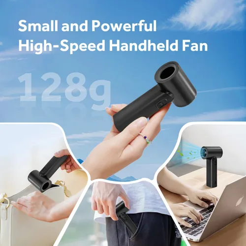 Miniatura 3 de Ventilador turbo portátil de mano, viento de 5 engranajes, pantalla LED, ventilador personal recargable por USB de 4500 mAh, tiempo de enfriamiento