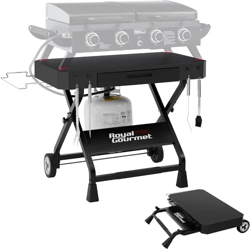 Miniatura 11 de GD4001TB Combo de parrilla y plancha de propano, 4 quemadores, parrilla de gas portátil para patio trasero o cocina al aire libre, 40000 BTU