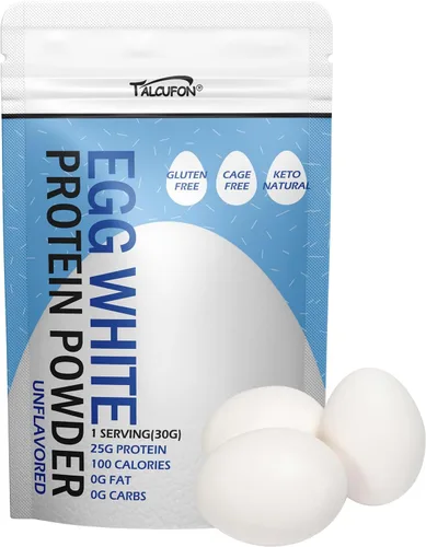 Talcufon Proteína en polvo de clara de huevo, 8 onzas, pasteurizada, sin aditivos, alta proteína, sin gluten, ideal para hornear y cocinar, sin