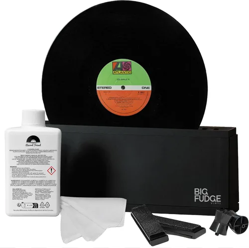 Kit de Limpieza de Discos de Vinilo Big Fudge para Discos de Vinilo - Incluye Máquina de Limpieza y Solución de Cuidado de Limpieza de Discos de
