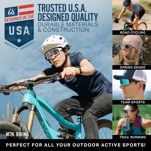 Miniatura 6 de Wildhorn Radke - Lentes de ciclismo MTB, UV400, gafas de sol deportivas de esquí y correr para mujeres y hombres, gafas de béisbol con 3 lentes