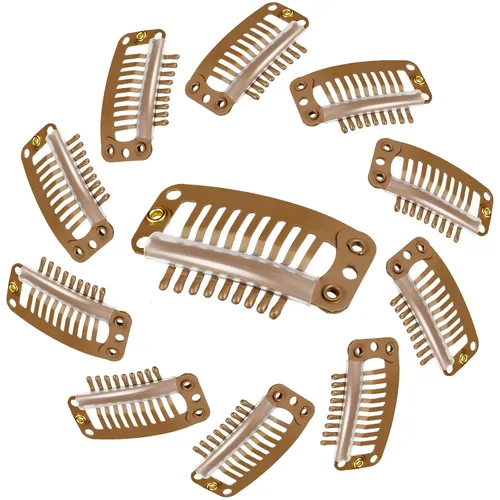 Miniatura 4 de WILLBOND - 30 piezas de broches para extensiones de cabello de 32 mm con 9 dientes, broches para pelucas, peine pequeño, accesorios de snap