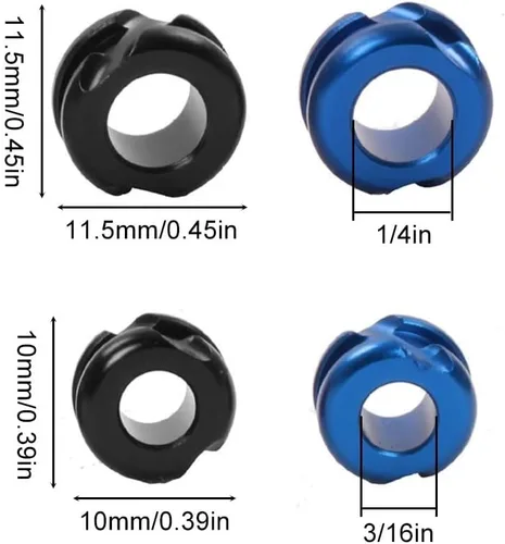 Miniatura 5 de 4PCS Bow Sight Peep, 1/4" 3/16" aleación de aluminio Peep Sight Archery Accesorios para arco compuesto 1 negro 1/4+1 negro 3/16 + 1 azul 1/4 + 1
