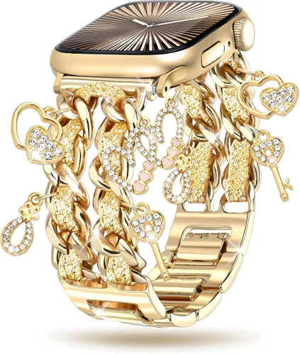 Miniatura 29 de Correas de metal para reloj para mujeres compatibles con Apple Watch para mujeres y hombres de 40 mm, 38 mm, 41 mm, 42 mm, 44 mm, 45 mm, 46 mm