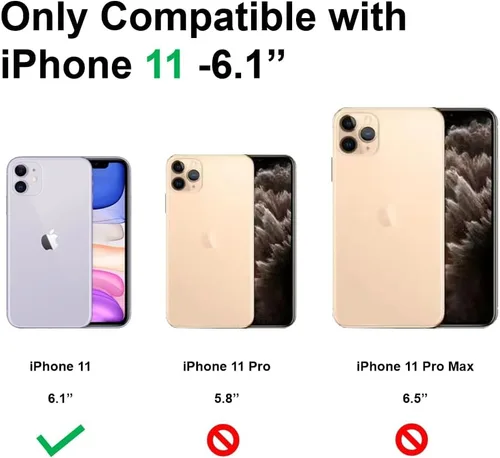Miniatura 2 de Funda magnética para iPhone 11, funda de goma de silicona con protector completo de lente de cámara, duradera, delgada, a prueba de golpes, linda