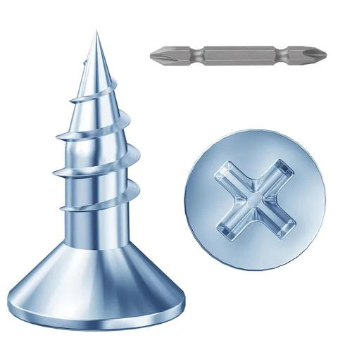 Miniatura 21 de Wensilon (385 piezas) Tornillos de cabeza plana negros para madera, tornillos autorroscantes de cabeza plana para metal rápido, equipados con kit