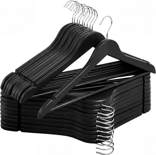 Miniatura 14 de StorageWorks Perchas de madera para armario, perchas de madera resistentes para trajes, camisas, pantalones, chaquetas, color nogal