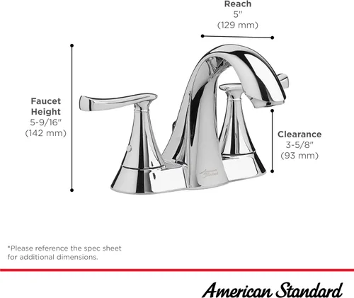 Miniatura 5 de Chatfield® - Grifo de baño de 4 pulgadas con 2 manijas (1,2 gpm/4,5 L/min) con manijas de palanca Cromo pulido