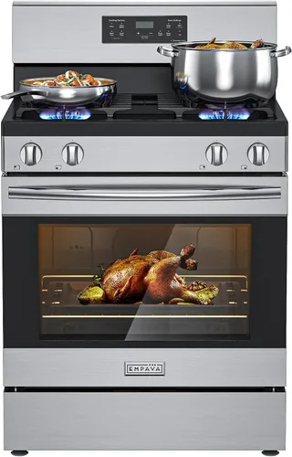Miniatura 11 de Empava Estufa de Gas de 30 Pulgadas con Convección Verdadera, Horno de 4.55 Pies Cúbicos, Quemador de Potencia de 18,000 BTU para Sellar, Superficie