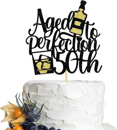 Miniatura 9 de Decoración para tartas de cumpleaños número 40 de edad a la perfección para aniversario/fiesta de boda, decoración de pastel de 40 años (40º)