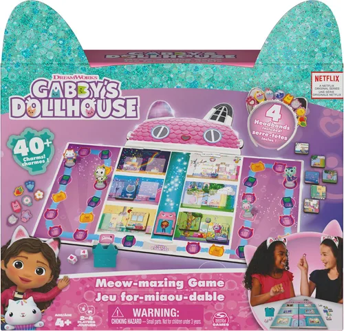 Miniatura 8 de Spin Master Games, Gabby’s Dollhouse, Juego de mesa Meow-Mazing, Juego de mesa para niños, Juegos familiares, Juego de preescolar para familias