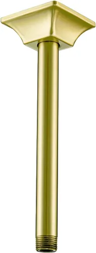 Miniatura 50 de Brazo de ducha montado en el techo de 4 pulgadas, extensión de cabezal de ducha negro mate con escudo único a juego, conexión estándar de 1/2