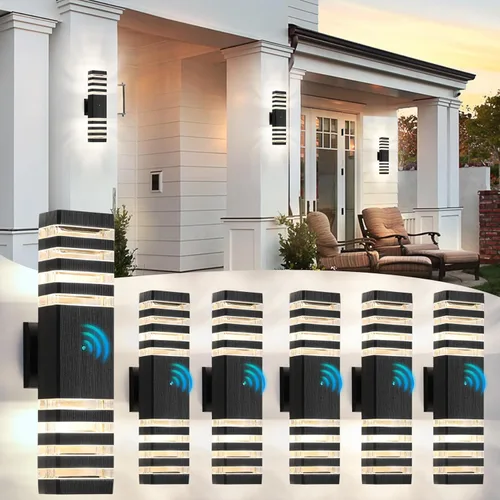Miniatura 21 de Luminaria para exteriores, moderna lámpara de pared para exteriores, aplique de pared exterior negro, luces impermeables para porche exterior