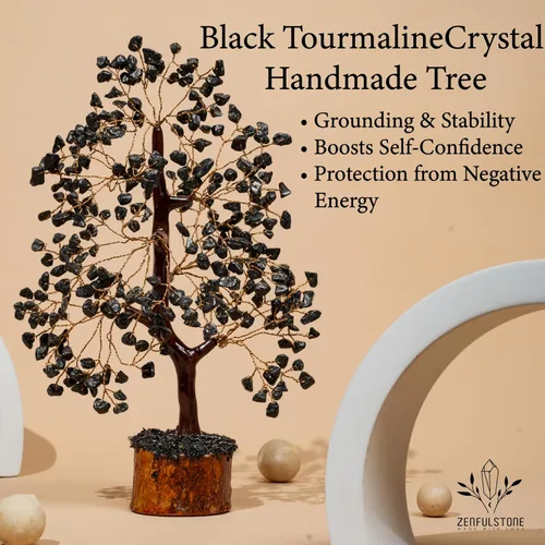 Miniatura 2 de Árbol de cristal de turmalina negra ZENFULSTONE para protección y arraigo contra la energía negativa como decoración para el hogar y la oficina