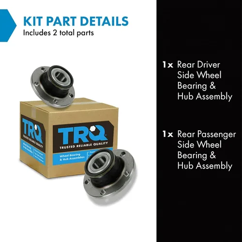 Miniatura 2 de Conjunto de Rodamiento de Rueda y Cubo Delantero Izquierdo y Derecho TRQ 2 Piezas Compatible con Audi Q3 15-18 08-09 TT 15-19 Volkswagen Beetle
