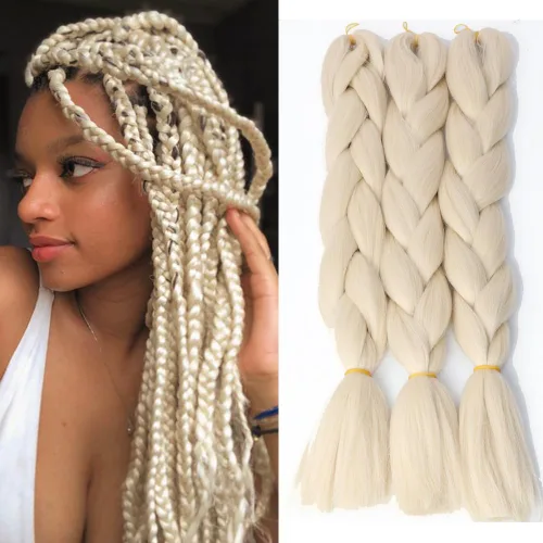 Miniatura 14 de Extensiones de cabello de trenzas jumbo, 3 unidades, color negro puro, 24 pulgadas, 3.53 oz/unidad para trenzado de caja torcida (1B negro)