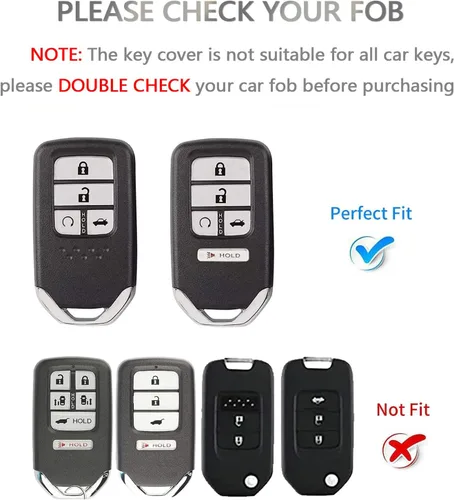 Miniatura 2 de OFFCURVE Funda para llavero compatible con Honda, funda para llavero de TPU suave para Honda Accord Civic CRV Pilot Ridgeline Odyssey Passport 5