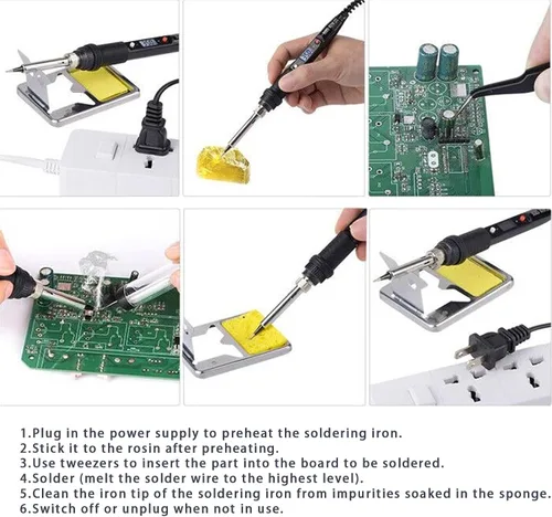 Miniatura 4 de Soldering Iron Kit, 80W Digital LCD Display Soldering Gun with Adjustable Temperature Controlled and Fast Heating Ceramic Thermostatic Design, 110V