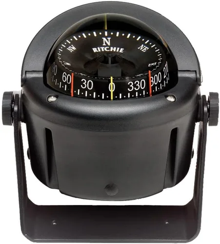 Ritchie Navigation HB-741 - Brújula de montaje con soporte para timonel, color negro con esfera negra, 3.75 pulgadas
