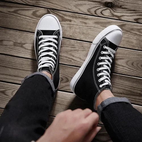 Miniatura 6 de ZGR Tenis de lona para hombre, con cordones, clásicos, casuales, para caminar