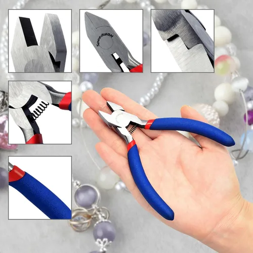Miniatura 4 de SPEEDWOX Mini alicates de punta plana de 5 pulgadas, mordazas anchas, pico de pato pequeño, joyería de precisión, reparación fina, cuentas