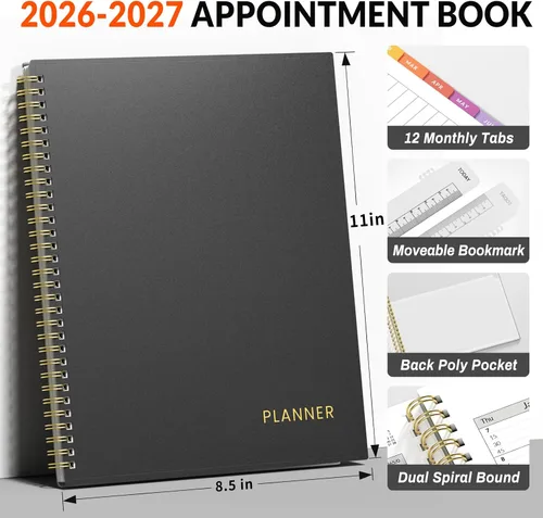 Miniatura 42 de SUNEE Libro de citas 2026-2027, trimestral por hora, semanal y mensual, de julio de 2026 a junio de 2027, planificador académico de 6.4 x 8.3