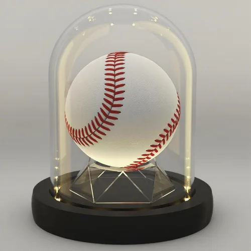 Vitrina de béisbol con base de luz LED negra, soporte de béisbol de cúpula de cristal, estuche de pelota de juego para pelotas de béisbol con