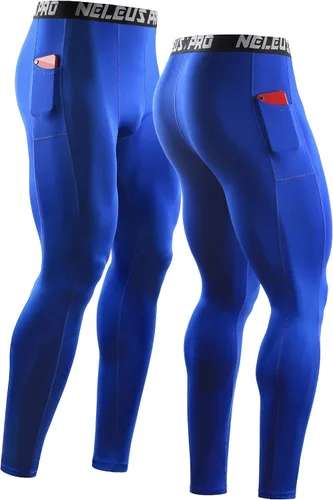Miniatura 4 de NELEUS Pantalones de compresión Dry Fit para hombre con bolsillo para teléfono