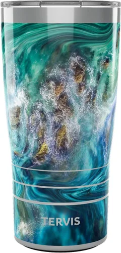 Miniatura 18 de Tervis Teal Splash - Vaso aislado de doble pared hecho en Estados Unidos mantiene las bebidas frías y calientes, 16 onzas, clásico
