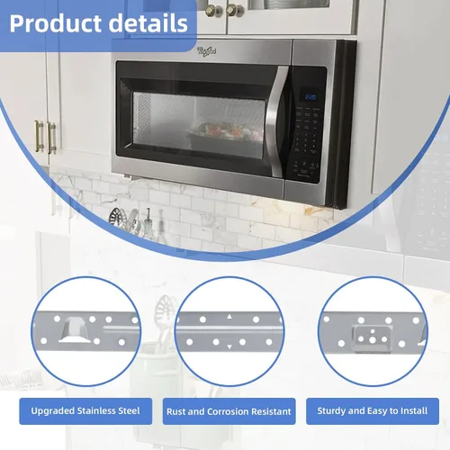 Miniatura 3 de W11025649 Soporte de montaje para microondas compatible con Whirlpool Kitchen-Aid Amana Maytag Placa de montaje en pared para microondas Reemplazar