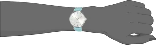 Miniatura 6 de Casio LTP-VT01L-7B3 - Reloj analógico con esfera plateada y correa de piel azul para mujer