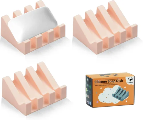 Miniatura 41 de Jabonera Autodrenante con Soporte, Jabonera de Silicona, para Baño, Cocina, Esponjas, Puede Extender la Vida del Jabón, Mantiene las Barras de Jabón
