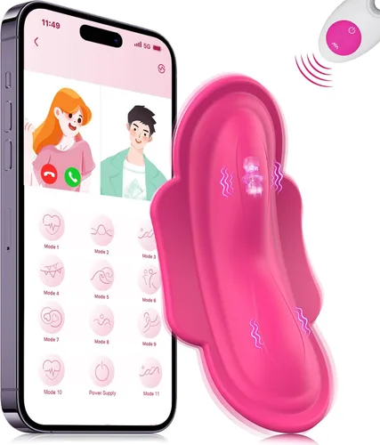 Vibrador portátil con control remoto por aplicación para ropa interior, juguetes sexuales para adultos para mujeres o parejas, vibrador mini en Rosa