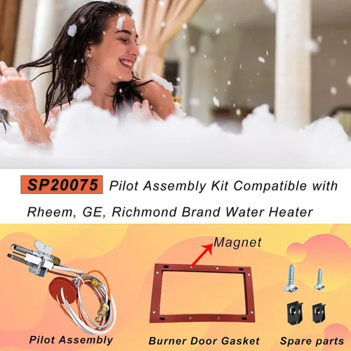 Miniatura 6 de SP20075, SP20305A - Kit de repuesto para piloto e encendedor, compatible con GE, Richmond, Rud, Rheem, piezas de calentador de agua a gas natural
