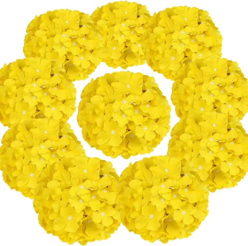Miniatura 17 de Cabezales artificiales de hortensias de seda para decoración de bodas caseras, 10 unidades Rosa bebé