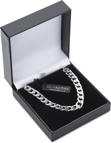Miniatura 6 de Silvadore 9mm Miami CUBAN Link Chain for Men Necklace - NON-TARNISH & FADE-PROOF Real Silver Stainless Steel - Boys Mens Christmas Gifts - Thick Big