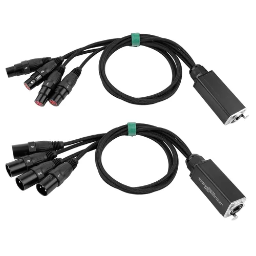 Extensor de cable de audio serpiente de 4 canales XLR a Ethercon RJ45 CAT5/CAT6 para grabación de iluminación de sonido de escenario en vivo (par