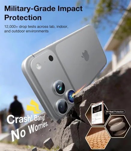 Miniatura 3 de UltraGlass UNBREAK TOP 9H+ Vidrio para iPhone 17 Pro Max, Protector de Lente de Cámara 17 Pro [NO.1 de Grado Militar Irrompible] Protector de Cámara
