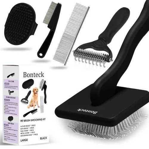 Miniatura 10 de Bonteck Juego de Cepillo Alisador para Perros para Kit de Aseo 4 Piezas Cepillo Grande para Perros Goldendoodles, Poodles, Doodles Cepillo