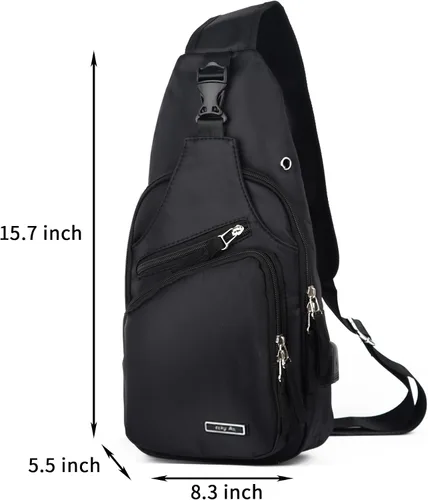 Miniatura 3 de Bolso bandolera pequeño para hombres y mujeres, resistente al agua, con una correa, bolso cruzado en el pecho para senderismo y viajes