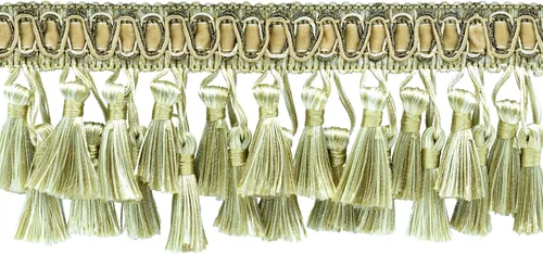 Miniatura 8 de Colección Noblesse de 3" (7.5cm) Elaborado con flecos de borla de dos niveles # TFH3D, oro canario #4875 (oro oscuro, oro amarillo) paquete de valor