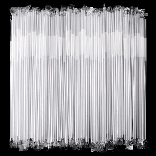 [Envueltas individualmente] 100 popotes de plástico flexible transparente, popotes flexibles desechables, (9.45 pulgadas de largo y 0.23 pulgadas de